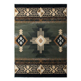 English Elm 5' x 7' Traditional Southwestern Style Area Rug - Olefin Fibers with Jute Backing