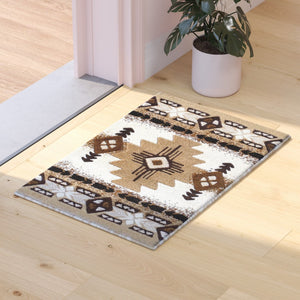 English Elm 2' x 3' Traditional Southwestern Style Area Rug - Olefin Fibers with Jute Backing