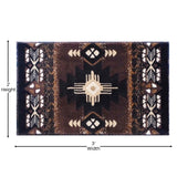 English Elm 2' x 3' Traditional Southwestern Style Area Rug - Olefin Fibers with Jute Backing