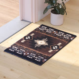 English Elm 2' x 3' Traditional Southwestern Style Area Rug - Olefin Fibers with Jute Backing