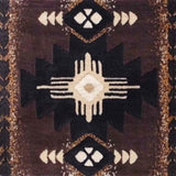 English Elm 2' x 3' Traditional Southwestern Style Area Rug - Olefin Fibers with Jute Backing