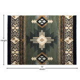 English Elm 8' x 10' Traditional Southwestern Style Area Rug - Olefin Fibers with Jute Backing