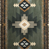 English Elm 8' x 10' Traditional Southwestern Style Area Rug - Olefin Fibers with Jute Backing