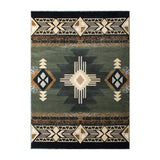 English Elm 8' x 10' Traditional Southwestern Style Area Rug - Olefin Fibers with Jute Backing