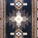 English Elm 2' x 7' Traditional Southwestern Style Area Rug - Olefin Fibers with Jute Backing