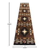 English Elm 2' x 10' Traditional Southwestern Style Area Rug - Olefin Fibers with Jute Backing