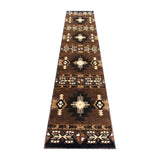 English Elm 2' x 10' Traditional Southwestern Style Area Rug - Olefin Fibers with Jute Backing