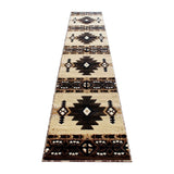 English Elm 2' x 10' Traditional Southwestern Style Area Rug - Olefin Fibers with Jute Backing