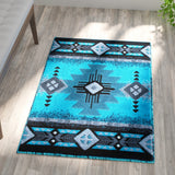 English Elm Collection 3' x 5' Rectangular Traditional Southwestern Style Area Rug - Olefin Fibers with Jute Backing