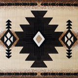 English Elm 5' x 7' Traditional Southwestern Style Area Rug - Olefin Fibers with Jute Backing