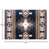 English Elm 5' x 7' Traditional Southwestern Style Area Rug - Olefin Fibers with Jute Backing