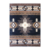 English Elm 5' x 7' Traditional Southwestern Style Area Rug - Olefin Fibers with Jute Backing