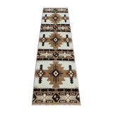 English Elm 2' x 7' Traditional Southwestern Style Area Rug - Olefin Fibers with Jute Backing