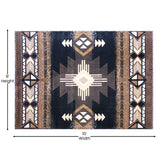 English Elm 8' x 10' Traditional Southwestern Style Area Rug - Olefin Fibers with Jute Backing