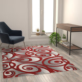 English Elm Modern High-Low Pile Swirled 5' x 7' Area Rug - Olefin Accent Rug - Entryway, Bedroom, Living Room