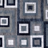 English Elm Geometric 5' x 7' , Grey, and White Olefin Area Rug with Cotton Backing, Living Room, Bedroom