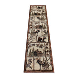 English Elm 2' x 7' Rustic Wildlife Themed Area Rug - Olefin Rug with Jute Backing - Entryway, Living Room, or Bedroom