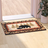 2' x 3' Rustic Lodge Wandering Black Bear and Cub Area Rug with Jute Backing