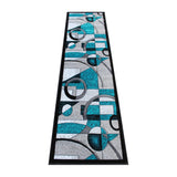 English Elm 2' x 7' Geometric Abstract Area Rug - Olefin Rug with Jute Backing - Hallway, Entryway, or Bedroom