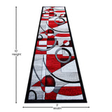 English Elm 3' x 10' Geometric Abstract Area Rug - Olefin Rug with Jute Backing - Hallway, Entryway, or Bedroom