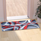 English Elm 2' x 3' Abstract Area Rug - Olefin Rug with Jute Backing - Entryway, Living Room or Bedroom