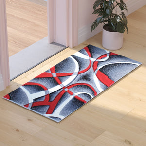 English Elm 2' x 3' Abstract Area Rug - Olefin Rug with Jute Backing - Entryway, Living Room or Bedroom