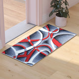 Modern 2' x 3' Abstract Area Rug - Stain-Resistant Olefin - Jute Backing