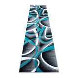 English Elm 3' x 10' Abstract Area Rug - Olefin Rug with Jute Backing - Entryway, Living Room or Bedroom