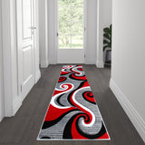 English Elm 2' x 7' Abstract Area Rug - Olefin Rug with Jute Backing - Hallway, Entryway, or Bedroom