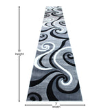 English Elm 3' x 16' Abstract Area Rug - Olefin Rug with Jute Backing - Hallway, Entryway, or Bedroom