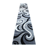 English Elm 3' x 16' Abstract Area Rug - Olefin Rug with Jute Backing - Hallway, Entryway, or Bedroom