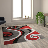 English Elm 5' x 7' Abstract Area Rug - Olefin Rug with Jute Backing - Hallway, Entryway, or Bedroom