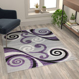 English Elm 2' x 7' Geometric Abstract Area Rug - Olefin Rug with Jute Backing - Entryway, Living Room, or Bedroom