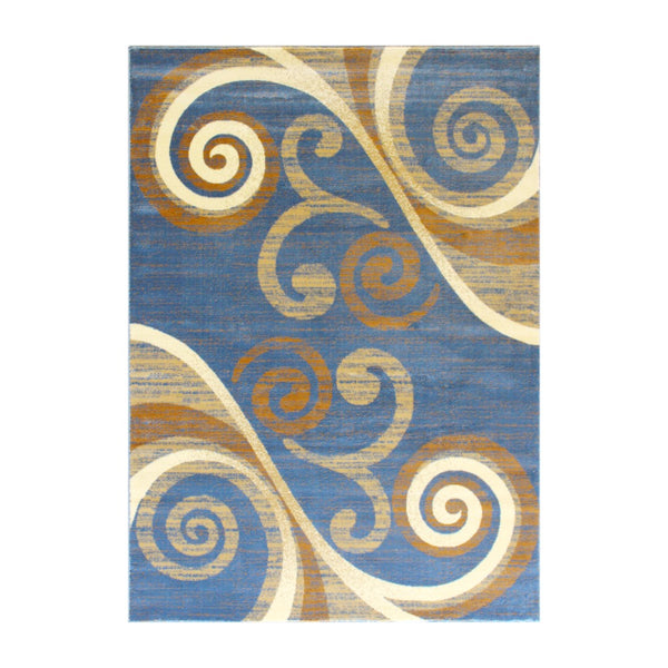English Elm 5' x 7' Abstract Area Rug - Olefin Rug with Jute Backing - Hallway, Entryway, Bedroom, Living Room
