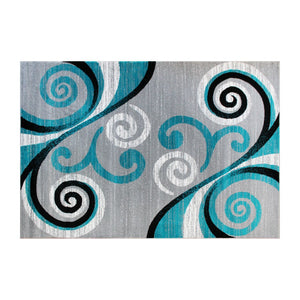 English Elm 5' x 7' Abstract Area Rug - Olefin Rug with Jute Backing - Hallway, Entryway, Bedroom, Living Room