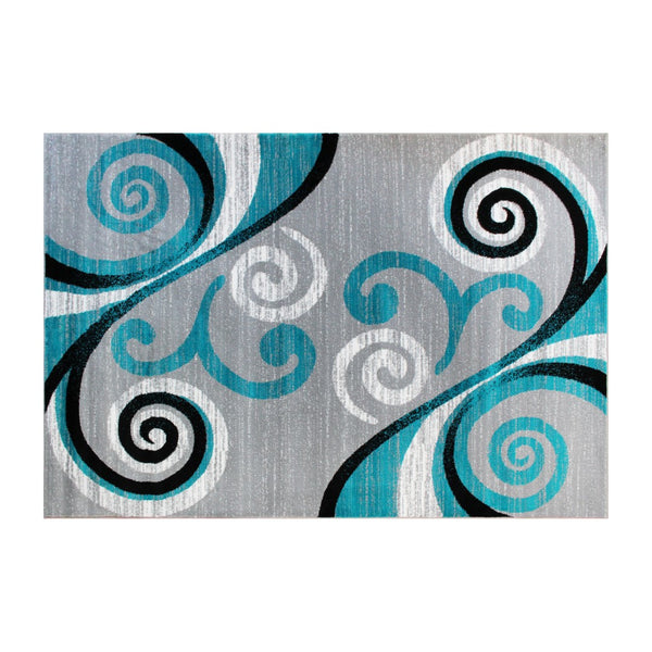 English Elm 5' x 7' Abstract Area Rug - Olefin Rug with Jute Backing - Hallway, Entryway, Bedroom, Living Room