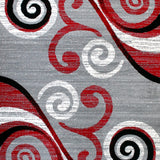 English Elm 6' x 9' Abstract Area Rug - Olefin Rug with Jute Backing - Hallway, Entryway, Bedroom, Living Room