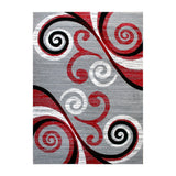 English Elm 6' x 9' Abstract Area Rug - Olefin Rug with Jute Backing - Hallway, Entryway, Bedroom, Living Room