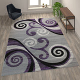 English Elm 8' x 10' Abstract Area Rug - Olefin Rug with Jute Backing - Hallway, Entryway, Bedroom, Living Room