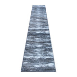 English Elm 2' x 11' Distressed Olefin Area Rug with Jute Backing for Entryway, Living Room, Bedroom