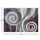 English Elm 4' x 5' Swirl Patterned Olefin Area Rug with Jute Backing for Entryway, Living Room, Bedroom