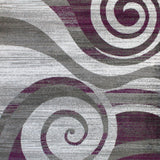 English Elm 4' x 5' Swirl Patterned Olefin Area Rug with Jute Backing for Entryway, Living Room, Bedroom