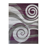 English Elm 4' x 5' Swirl Patterned Olefin Area Rug with Jute Backing for Entryway, Living Room, Bedroom