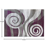 English Elm 5' x 7' Swirl Patterned Olefin Area Rug with Jute Backing for Entryway, Living Room, Bedroom