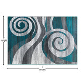 English Elm 5' x 7' Swirl Patterned Olefin Area Rug with Jute Backing for Entryway, Living Room, Bedroom