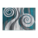 English Elm 5' x 7' Swirl Patterned Olefin Area Rug with Jute Backing for Entryway, Living Room, Bedroom