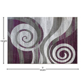 English Elm 6' x 9' Swirl Patterned Olefin Area Rug with Jute Backing for Entryway, Living Room, Bedroom