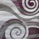 English Elm 6' x 9' Swirl Patterned Olefin Area Rug with Jute Backing for Entryway, Living Room, Bedroom