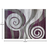 English Elm 8' x 10' Swirl Patterned Olefin Area Rug with Jute Backing for Entryway, Living Room, Bedroom