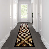 English Elm Southwestern 2' x 11' Area Rug - Olefin Rug with Jute Backing - Entryway, Living Room, Bedroom